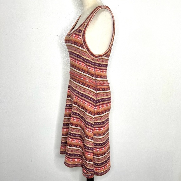 FREE PEOPLE Fair Isle Wool Blend Knit Sweater Dress Brown Sleeveless Size Large - Picture 8 of 15